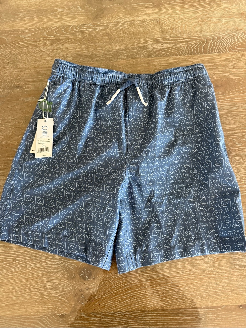 Southern Tide Blue Patterned Kids Swim Trunks